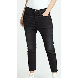 R13 The Drop Stretch Slouchy Cropped High Rise Jeans